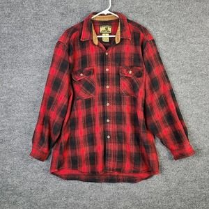Field & Stream Red and Black Plaid Casual Button Down Shirt
